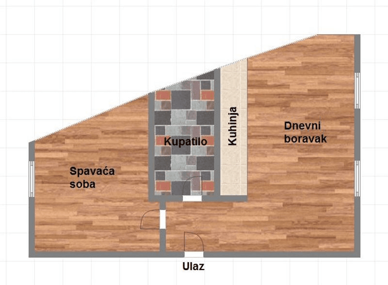 Dvoiposoban stan u izgradnji - Podbara - 58m2