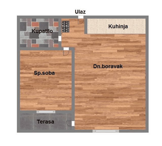 Dvosoban stan u izgradnji, 44m2, Grbavica