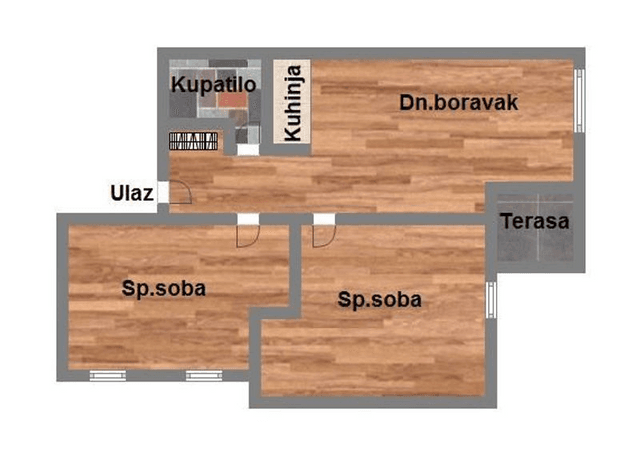 Trosoban - 49m2 - Adice