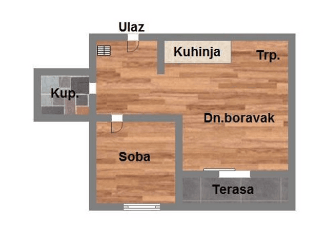 Dvosoban stan, luksuzna izgradnja -45m2 