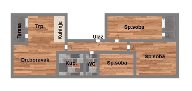 Troiposoban - 71m2 - Klisa