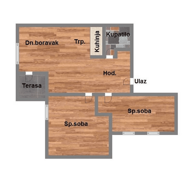 Trosoban - 49m2 - Adice