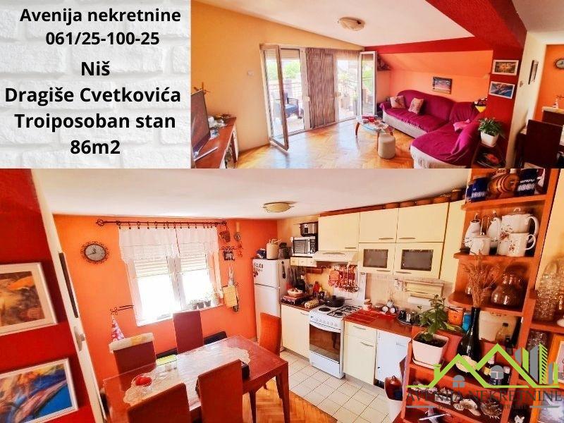 Troiposoban stan 86m2, Dragiše Cvetkovića, Niš