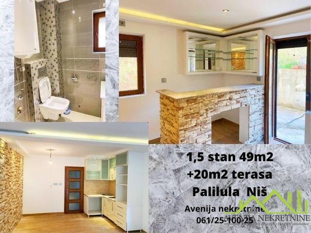 JEDNOIPOSOBAN 49m2 +TERASA 20m2, PALILULA