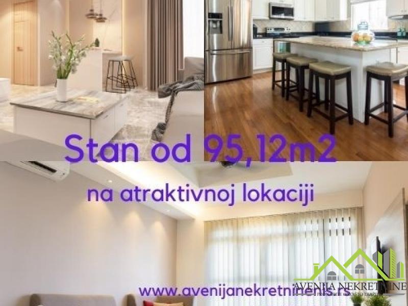 Centar grada, novogradnja, pdv, trosoban stan 95m2 