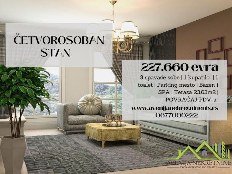 TOP LOKACIJA – NOVOGRADNJA – PDV – ČETVOROSOBAN STAN 115 m2