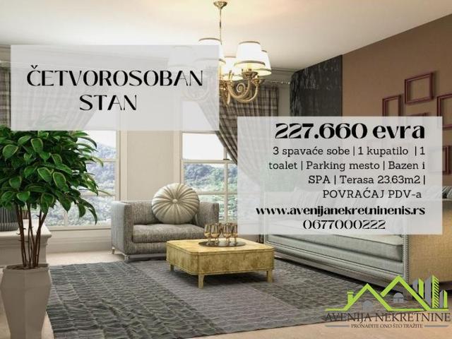 TOP LOKACIJA – NOVOGRADNJA – PDV – ČETVOROSOBAN STAN 115 m2