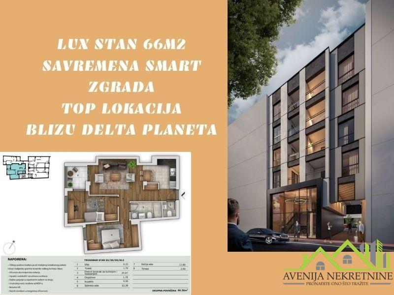 LUX STAN 66M2 U SMART ZGRADI BLIZU DELTA PLANETA - POVRAĆAJ PDV-a