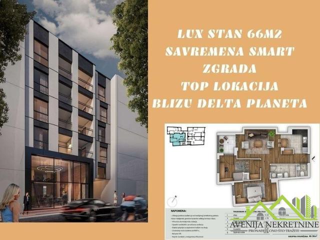 LUX STAN 66M2 U SMART ZGRADI BLIZU DELTA PLANETA - POVRAĆAJ PDV-a