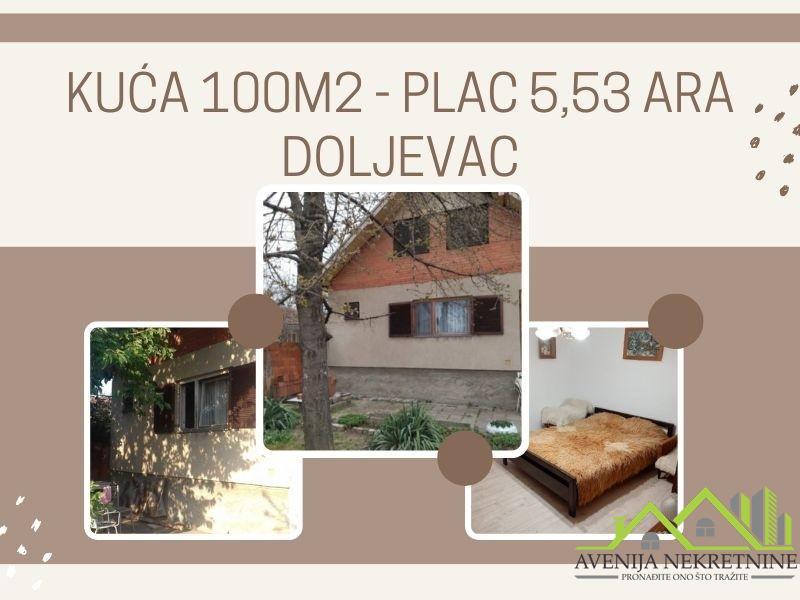 Kuća, 100m2, plac, 5,53 ara, Doljevac