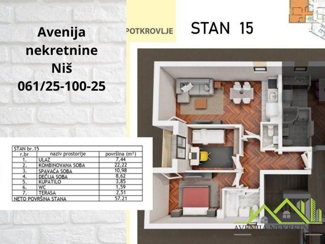 Stan u izgradnji 2,5 soban, Aplovac, Niš