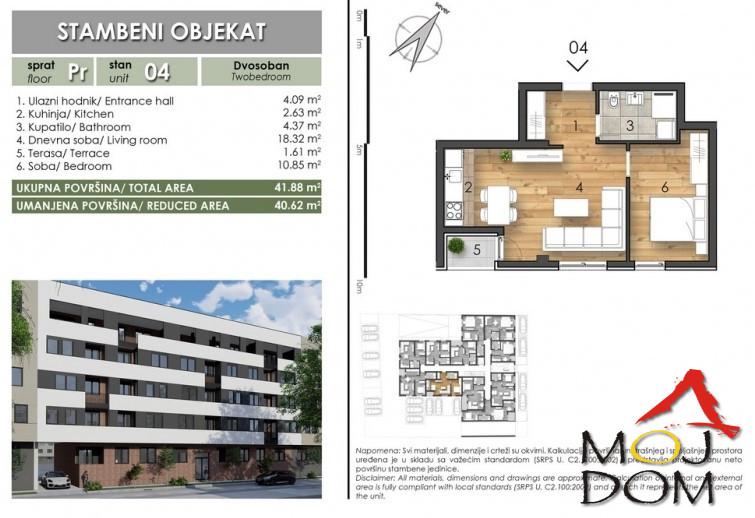 Stan,NOVI SAD,TELEP,kv: 42, € 106000, ID: 1025772