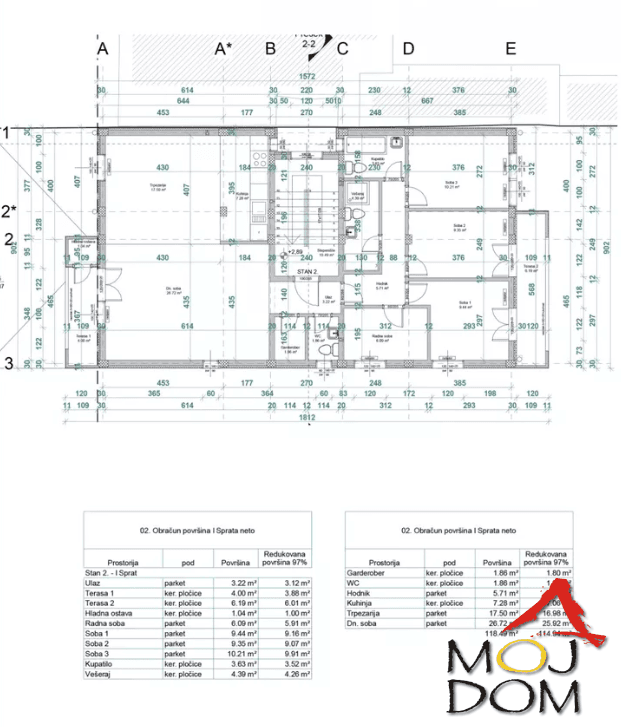 Stan,NOVI SAD,SOMBORSKI BULEVAR,kv: 115, € 236900, ID: 1026530