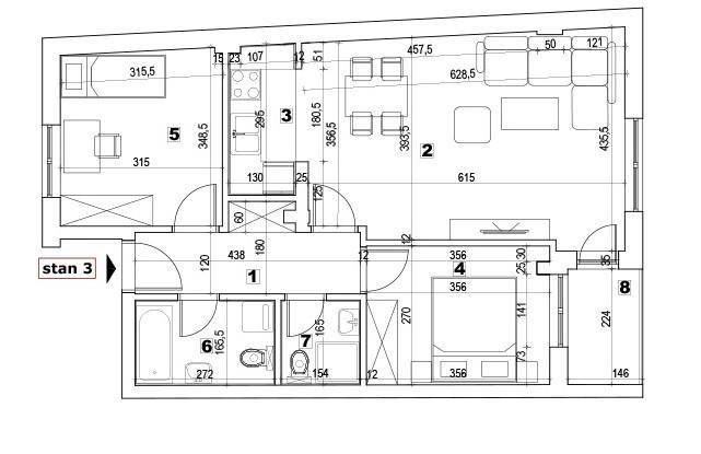 Stan,NOVI SAD,PODBARA,kv: 65.00, € 167400, ID: 1038728