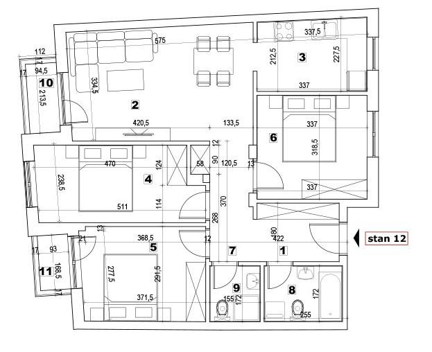 Stan,NOVI SAD,PODBARA,kv: 81.00, € 208600, ID: 1038726