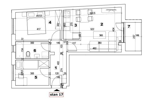 Stan,NOVI SAD,PODBARA,kv: 51.00, € 131350, ID: 1038725