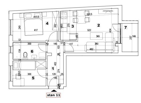 Stan,NOVI SAD,PODBARA,kv: 51.27, € 132000, ID: 1038736