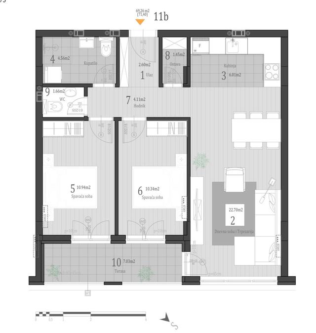 Stan,NOVI SAD,TELEP,kv: 69.26, € 135550, ID: 1039038