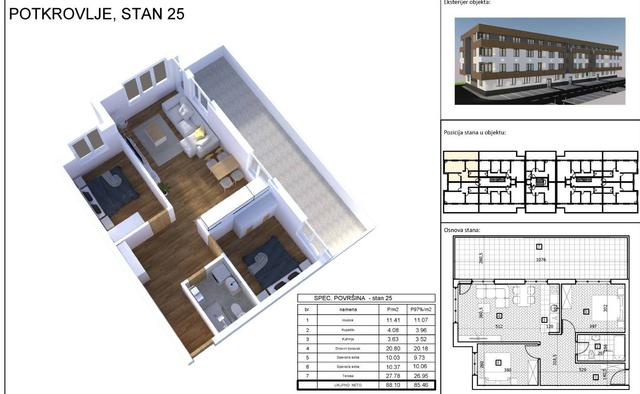 Stan,NOVI SAD,ADICE,kv: 85.46, € 132050, ID: 1039631