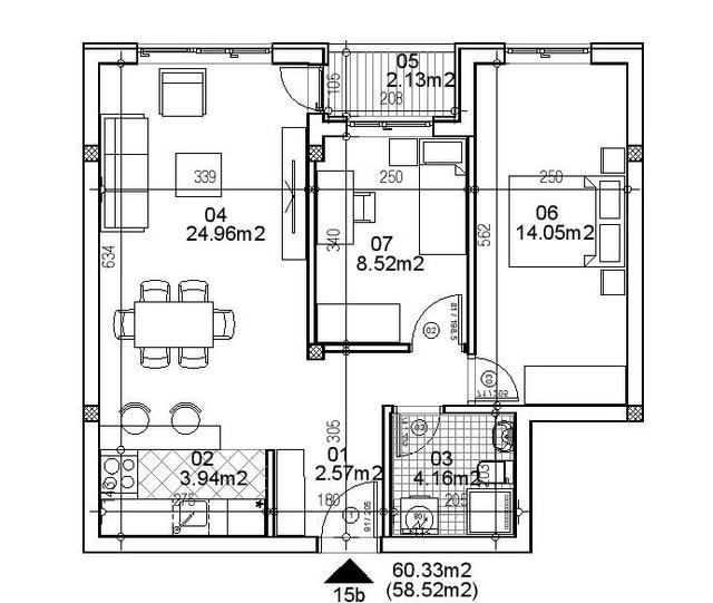 Stan,NOVI SAD,TELEP,kv: 58.45, € 126450, ID: 1039706