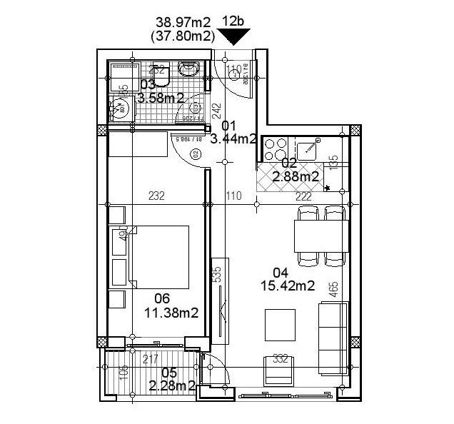 Stan,NOVI SAD,TELEP,kv: 37.70, € 81550, ID: 1039703