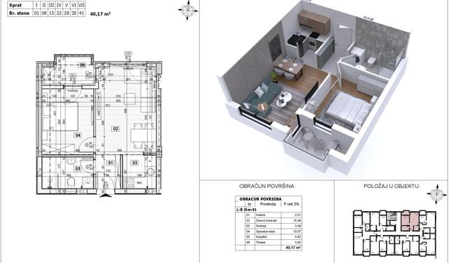 Stan,NOVI SAD,KEJ,kv: 40.17, € 114500, ID: 1040198