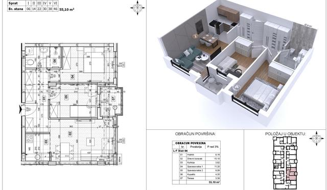 Stan,NOVI SAD,KEJ,kv: 55.10, € 143300, ID: 1040210