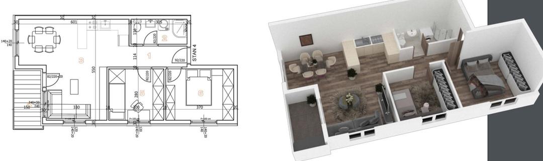 Stan,NOVI SAD,ADICE,kv: 55.43, € 85700, ID: 1040466